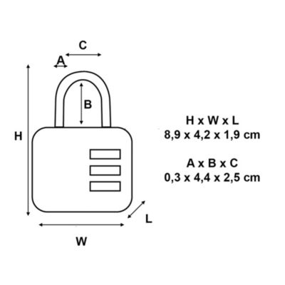 Cadenas porte-adresse Master Lock 42 mm