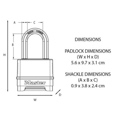 Cadenas Zinc Master Lock Excell 50 x 56 mm