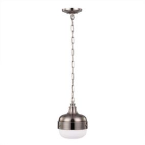 Cadence Mini-suspension  1 lumière - Nickel poli/Acier brossé