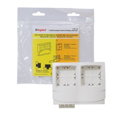Cadre 2 postes pour appareillage Legrand 12,5 mm
