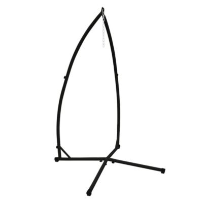 Cadre De Balançoire Hamac En Métal Noir - Support Fauteuil Suspendu 208 Cm