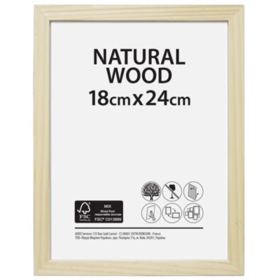 Cadre Brut, l.18 x H.24 cm, bois naturel