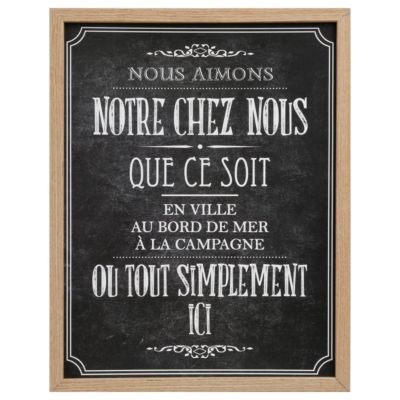 Cadre déco "Bistrot" - bois - 24 - 5x31 - 5 cm - Blanc- Atmosphera