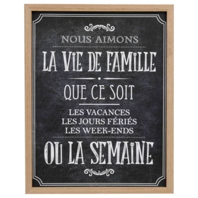 Cadre déco "Bistrot" - bois - 24 - 5x31 - 5 cm - Blanc- Atmosphera