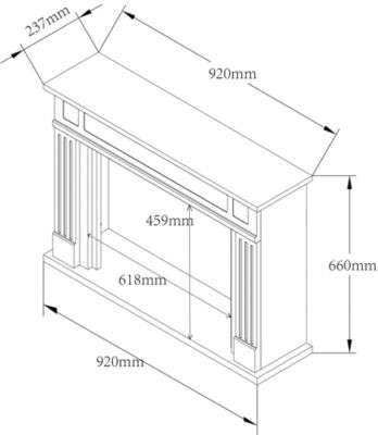Cadre d'habillage de foyer pour insert GoodHome blanc