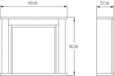 Cadre d'habillage de foyer pour insert GoodHome RLF-M2 blanc