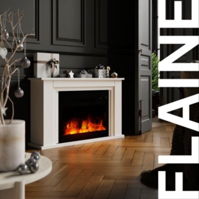 Cadre d'habillage de foyer pour insert GoodHome RLF-M2 blanc