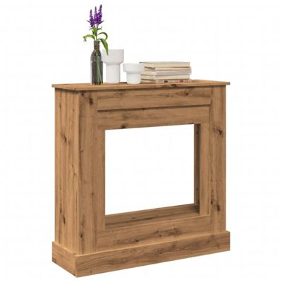 Cadre de cheminée chêne artisanal 90x30x90 cm bois ingénierie