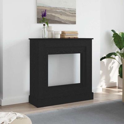 Cadre de cheminée chêne noir 90x30x90 cm bois d ingénierie
