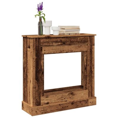 Cadre de cheminée vieux bois 90x30x90 cm bois d ingénierie