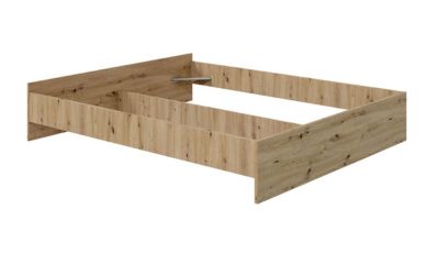 Cadre de lit en bois coloris chêne nordique - hauteur 39 x longueur 166 x profondeur 206 cm / couchage 160 x 200 cm