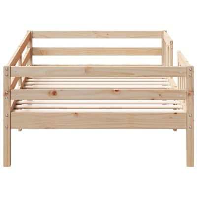 Cadre De Lit En Pin Massif 90x190 Cm - Sans Matelas - Teinte Cire Marron - Tête De Lit Incluse - Assemblage Requis