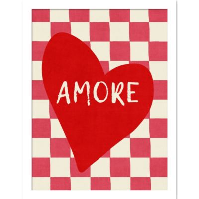 Cadre décoratif coeur amore rouge et blanc 33 x 43 cm, Dada Art