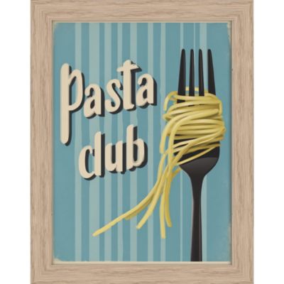 Cadre décoratif "pasta club" bleu et beige 27 x 33 cm, Dada Art