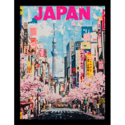 Cadre décoratif paysage Japon multicolore 33 x 43 cm, Dada Art