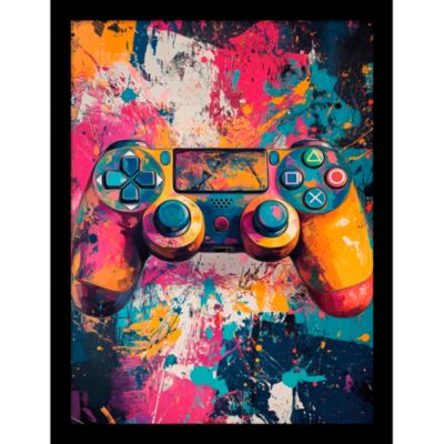 Cadre décoratif street art manette jeu 33 x 43 cm, Dada Art