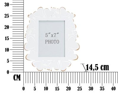 Cadre en métal blanc 25x14,5x27,7 cm