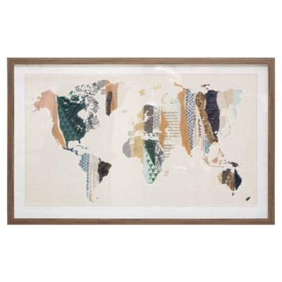 Cadre "Monde" sous verre 80x50 cm - Atmosphera