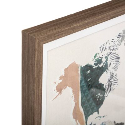 Cadre "Monde" sous verre 80x50 cm - Atmosphera