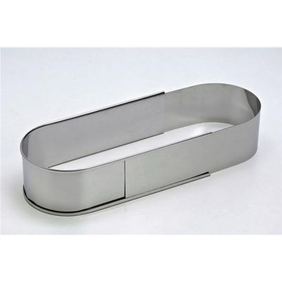 Cadre à pâtisserie ovale en inox extensible 27 à 40 cm Lares 6011-1