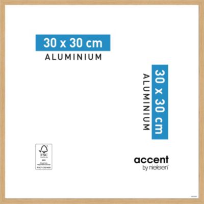 Cadre photo Accent en aluminium effet bois chêne l.30 x H.30 cm Nielson