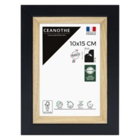 Cadre photo actual bois noir 10x15 cm Fabriqué en France