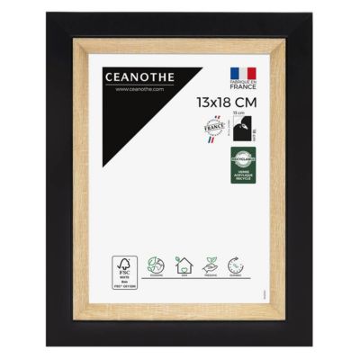 Cadre photo actual bois noir 13x18 cm Fabriqué en France