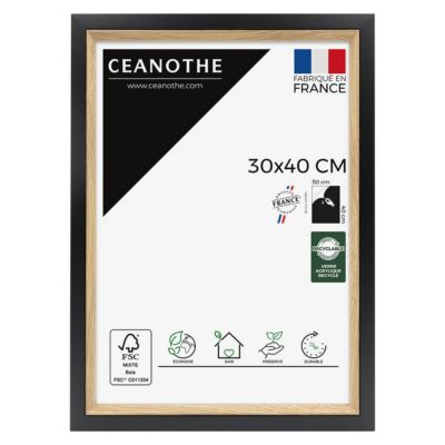 Cadre photo actual bois noir 30x40 cm Fabriqué en France