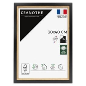Cadre photo actual bois noir 30x40 cm Fabriqué en France