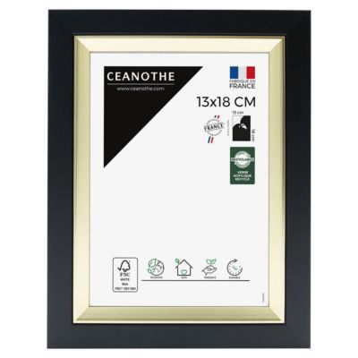 Cadre photo actual noir doré 13x18 cm Fabriqué en France