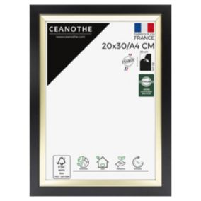 Cadre photo actual noir doré 20x30/a4 cm Fabriqué en France