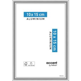 Cadre photo aluminium argent brillant Accent 10 x 15 cm