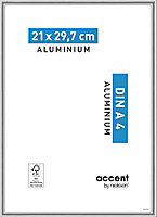 Cadre photo aluminium argent brillant Accent 21 x 29,7 cm