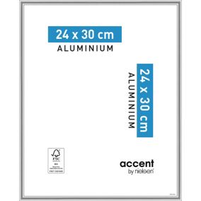 Cadre photo aluminium argent brillant Accent 24 x 30 cm
