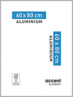 Cadre photo aluminium argent brillant Accent 60 x 80 cm