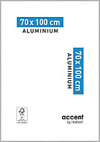 Cadre photo aluminium argent brillant Accent 70 x 100 cm