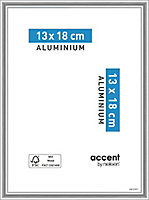 Cadre photo aluminium argent brillant Accent l.13 x H.18 cm