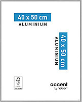 Cadre photo aluminium argent brillant Accent l.40 x H.50 cm