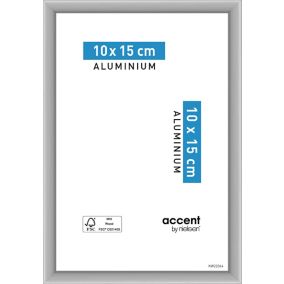 Cadre photo aluminium argent mat Accent 10 x 15 cm