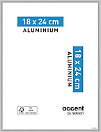 Cadre photo aluminium argent mat Accent 18 x 24 cm