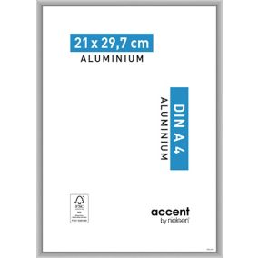 Cadre photo aluminium argent mat Accent 21 x 29,7 cm