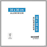 Cadre photo aluminium argent mat Accent l.30 x H.30 cm