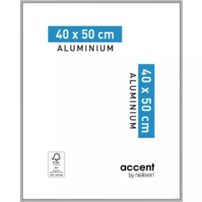 Cadre photo aluminium argent mat Accent l.40 x H.50 cm