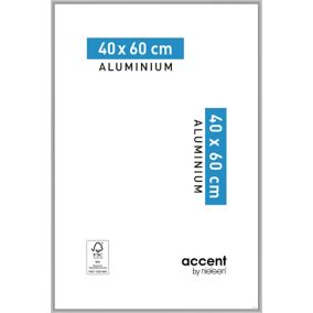 Cadre photo aluminium argent mat Accent l.40 x H.60 cm