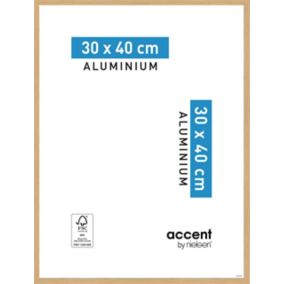 Cadre photo aluminium chêne Accent 30 x 40 cm