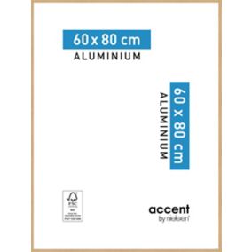 Cadre photo aluminium chêne Accent 60 x 80 cm