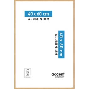 Cadre photo aluminium chêne Accent 40 x 60 cm