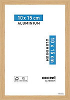 Cadre photo aluminium chêne Accent l.10 x H.15 cm