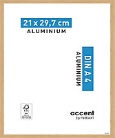 Cadre photo aluminium chêne Accent l.21 x H.29,7 cm