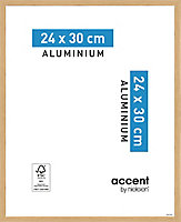 Cadre photo aluminium chêne Accent l.24 x H.30 cm